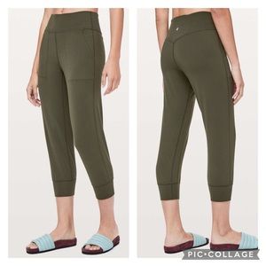 Olive Green Women's Cropped Pants